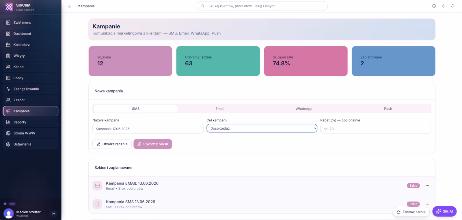 Automatyzacje klientek — wiadomość po wizycie i rebooking reminder